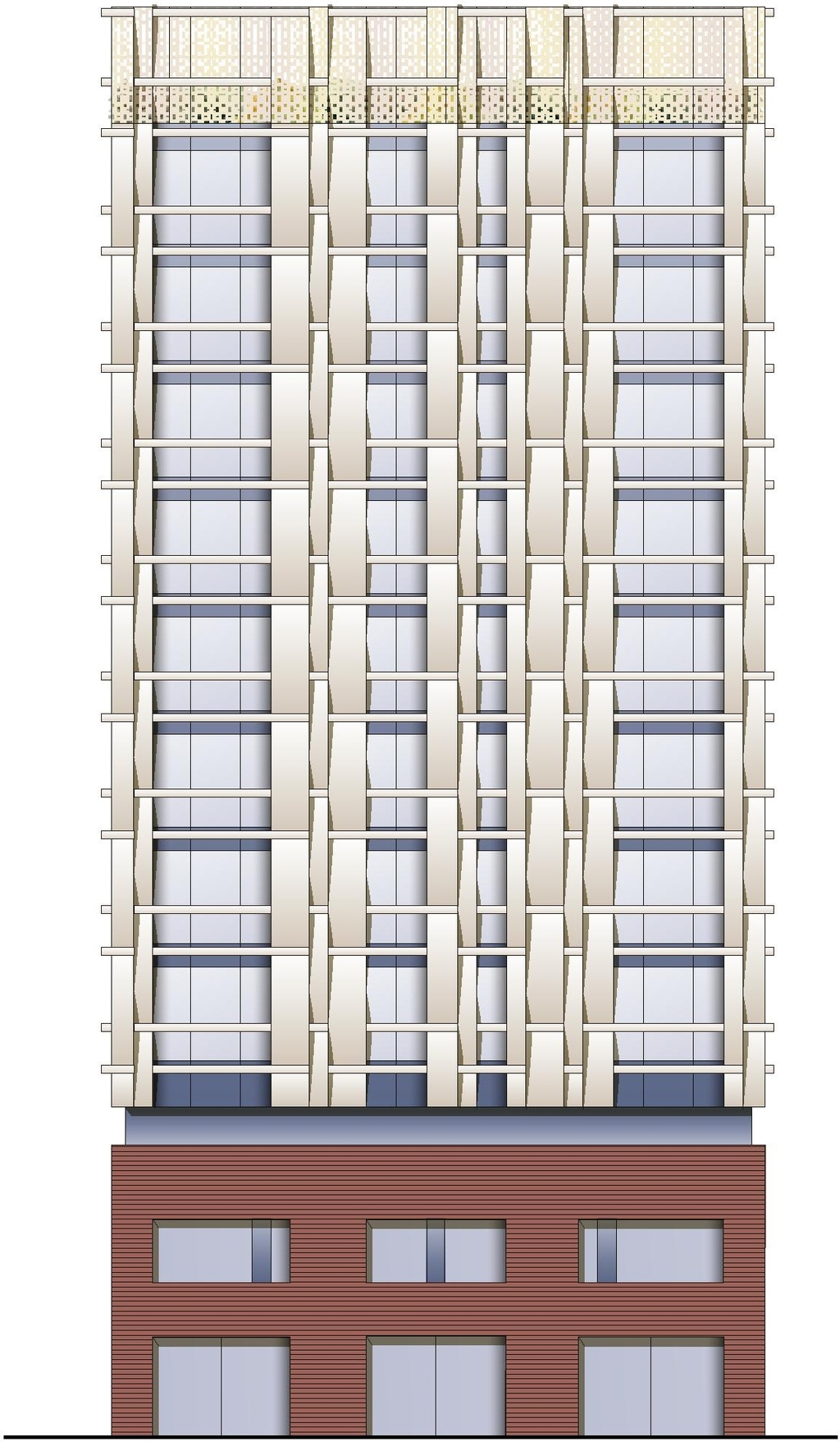 Rendering of building from page 75 of the file '2024-09-19 - Urban Design Review Panel Report - D07-12-24-0107'