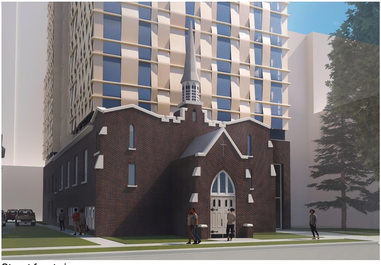 Rendering of building from page 82 of the file '2024-09-19 - Urban Design Review Panel Report - D07-12-24-0107'