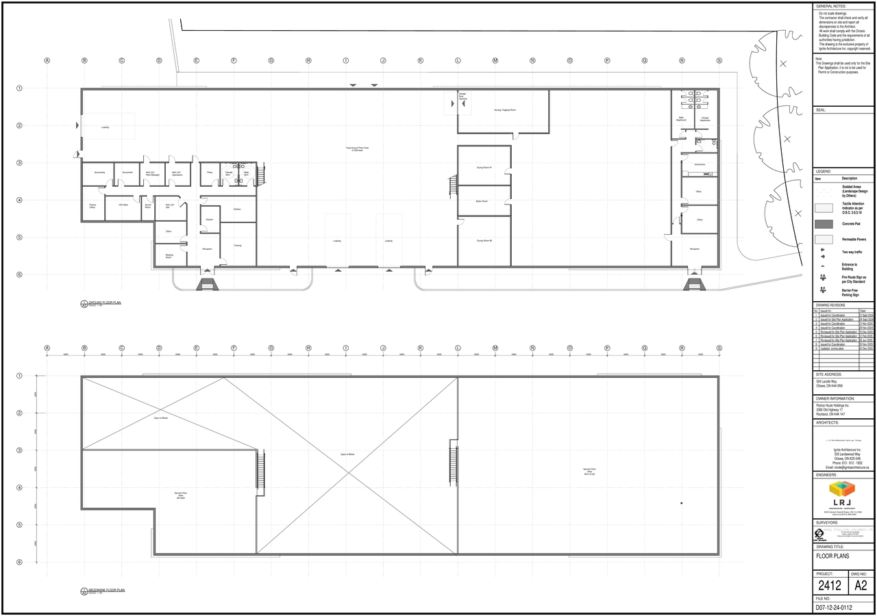 Floor plan for project from page 3 of the file '2025-12-03 - Site Plan Fire Route Floor Plans and Elevations - D07-12-24-0112'
