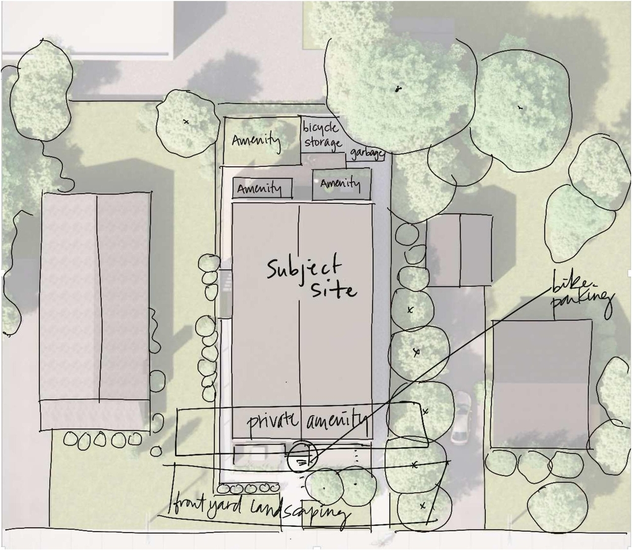 Construction site plan for project from page 38 of the file '2024-10-01 - Urban Design Brief - D07-12-24-0114'