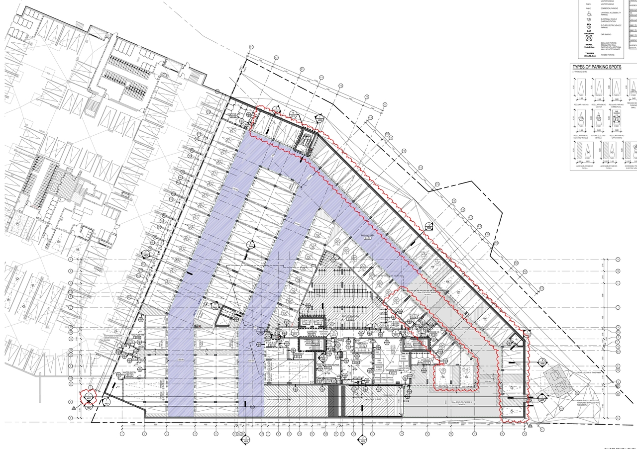 Construction site plan for project from page 1 of the file '2024-10-01 - Basement 1 Floor Plan A202 - D07-12-24-0115'