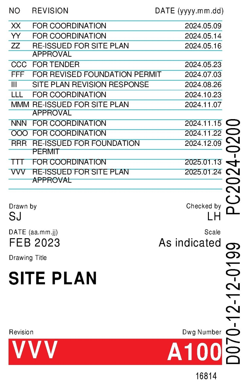 Construction site plan for project from page 1 of the file '2025-01-27 - Site and Floor Plans - D07-12-24-0116'