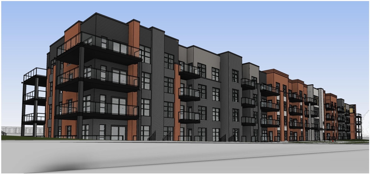 Rendering of building from page 7 of the file '2024-10-11 - Design Brief - D07-12-24-0126'