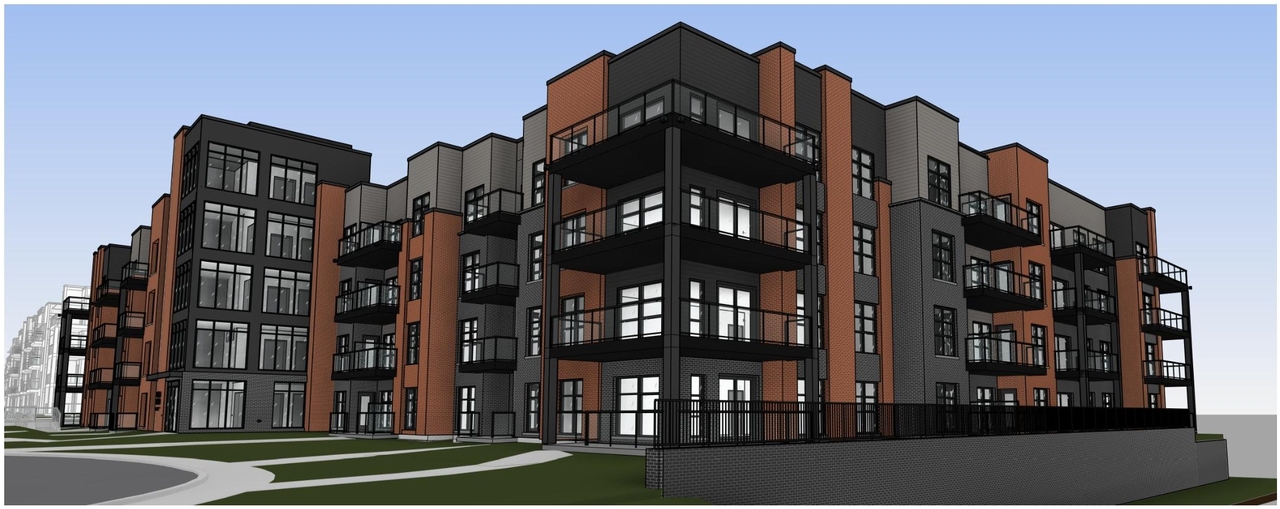 Rendering of building from page 8 of the file '2024-10-11 - Design Brief - D07-12-24-0126'