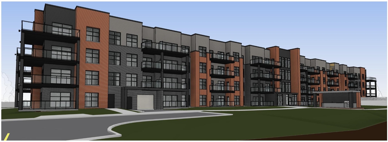 Rendering of building from page 8 of the file '2024-10-11 - Design Brief - D07-12-24-0126'