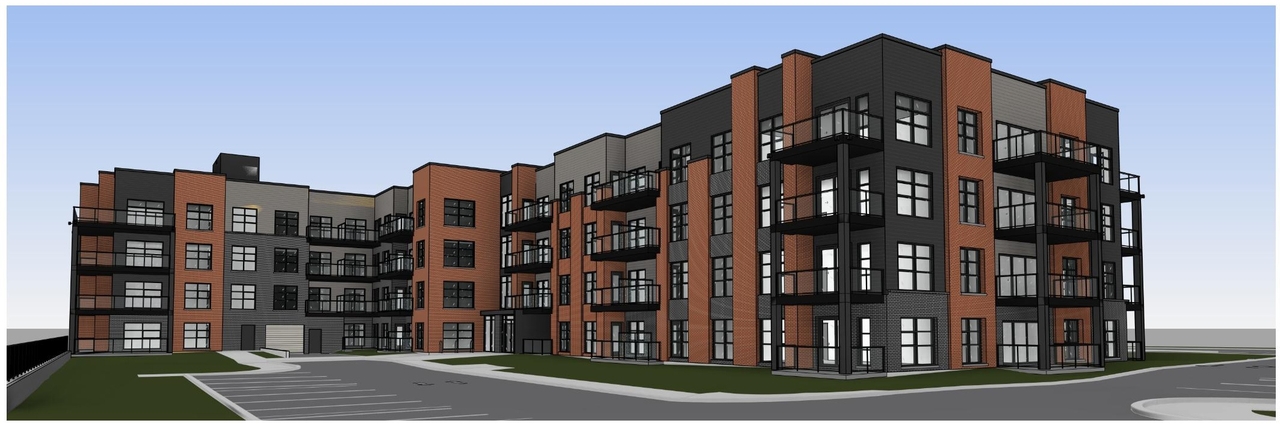 Rendering of building from page 9 of the file '2024-10-11 - Design Brief - D07-12-24-0126'