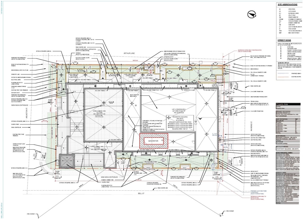 Construction site plan for project from page 5 of the file '2024-10-11 - Urban Design Brief - D07-12-24-0127'