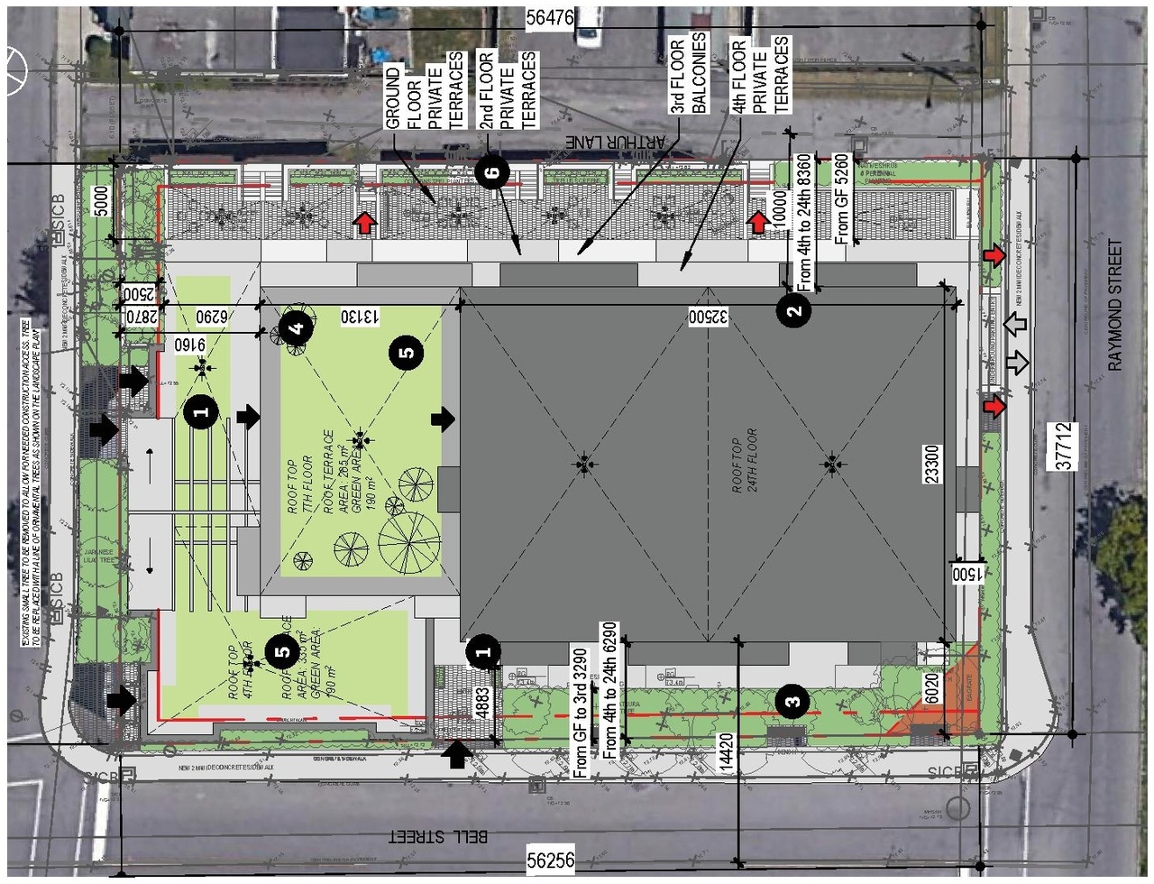 Construction site plan for project from page 25 of the file '2024-10-11 - Urban Design Brief - D07-12-24-0127'