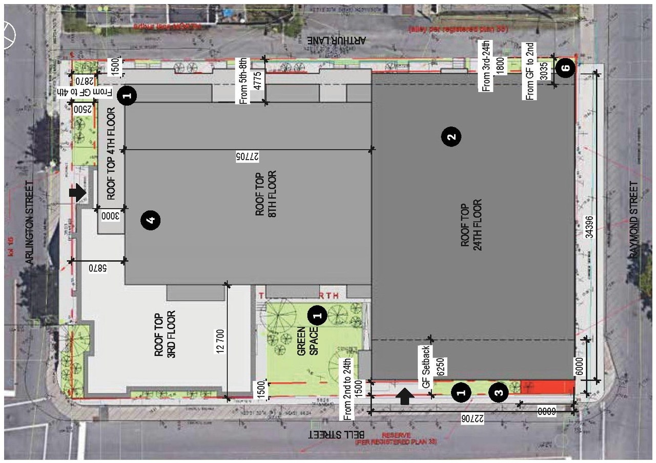 Construction site plan for project from page 25 of the file '2024-10-11 - Urban Design Brief - D07-12-24-0127'
