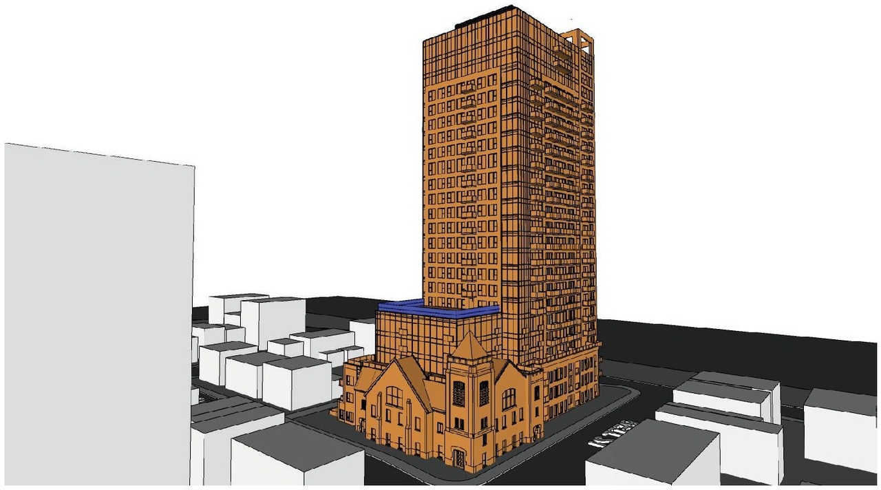 Rendering of building from page 30 of the file '2024-10-11 - Urban Design Brief - D07-12-24-0127'
