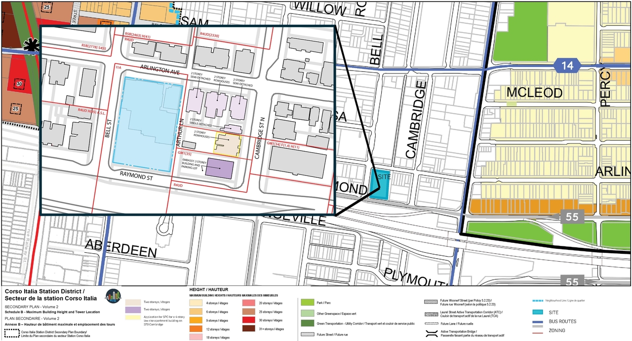 Construction site plan for project from page 32 of the file '2024-10-11 - Urban Design Brief - D07-12-24-0127'