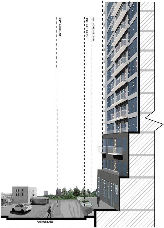 Rendering of building from page 40 of the file '2024-10-11 - Urban Design Brief - D07-12-24-0127'