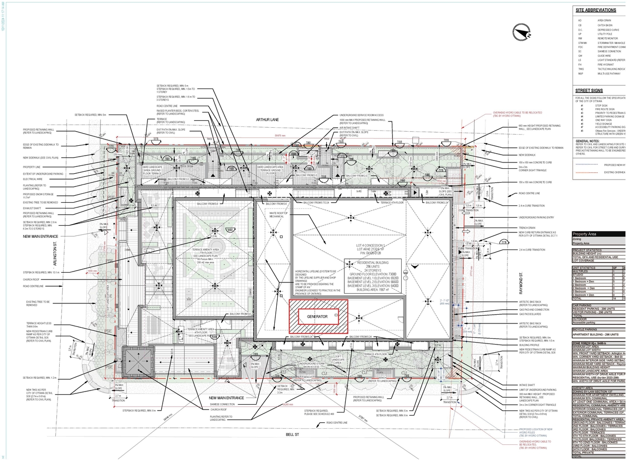 Construction site plan for project from page 46 of the file '2024-10-11 - Urban Design Brief - D07-12-24-0127'