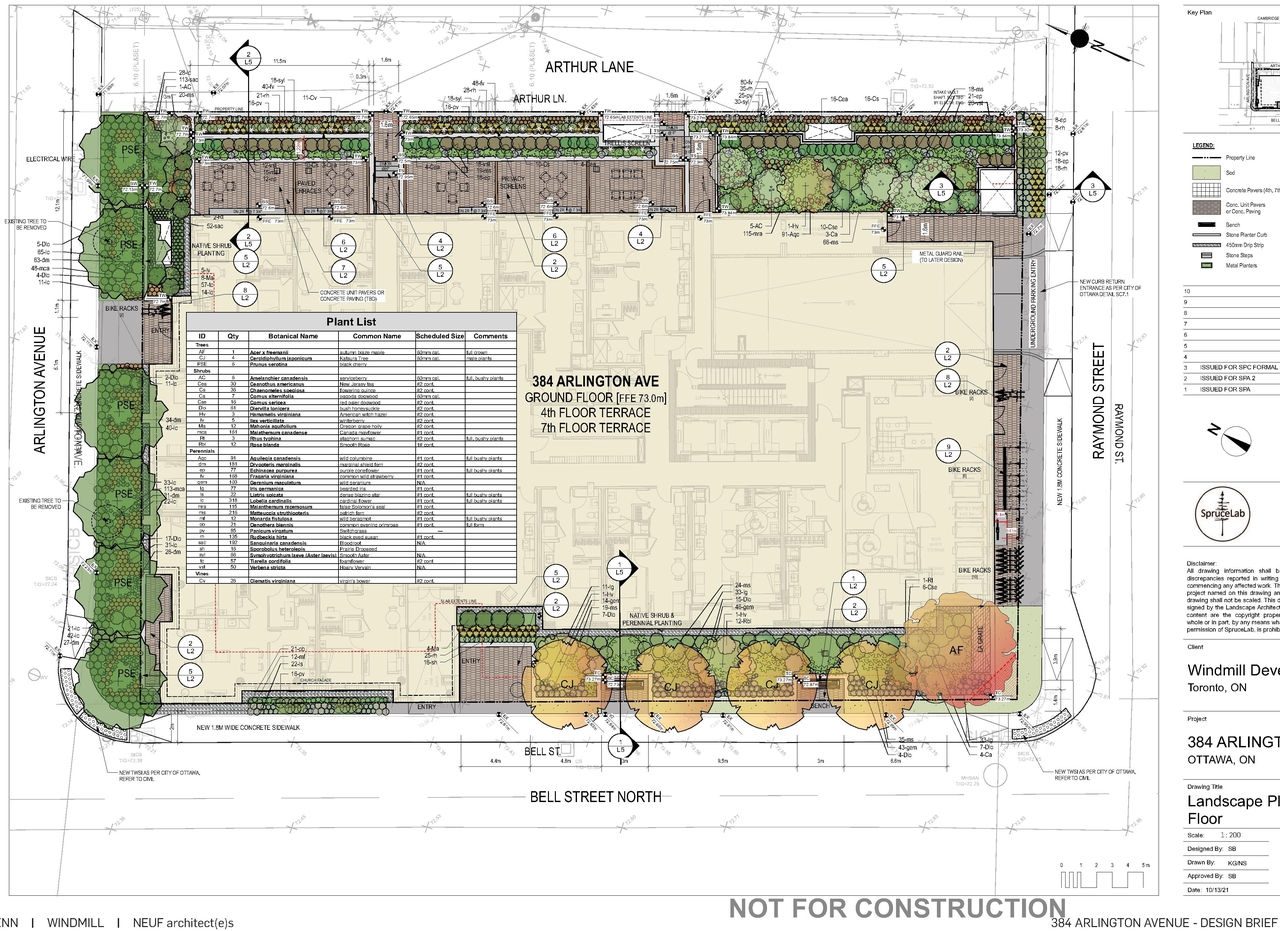 Construction site plan for project from page 49 of the file '2024-10-11 - Urban Design Brief - D07-12-24-0127'