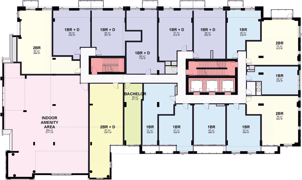 Floor plan for project from page 60 of the file '2024-10-11 - Urban Design Brief - D07-12-24-0127'