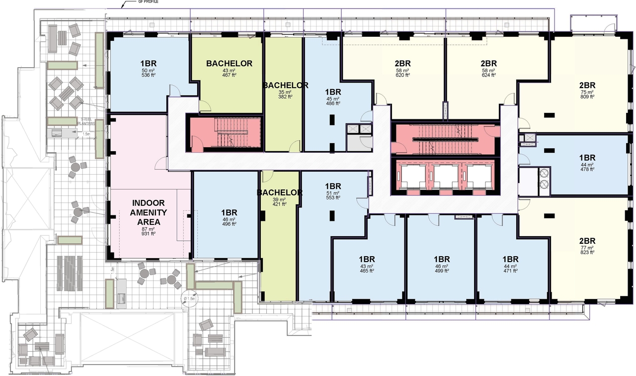 Floor plan for project from page 61 of the file '2024-10-11 - Urban Design Brief - D07-12-24-0127'