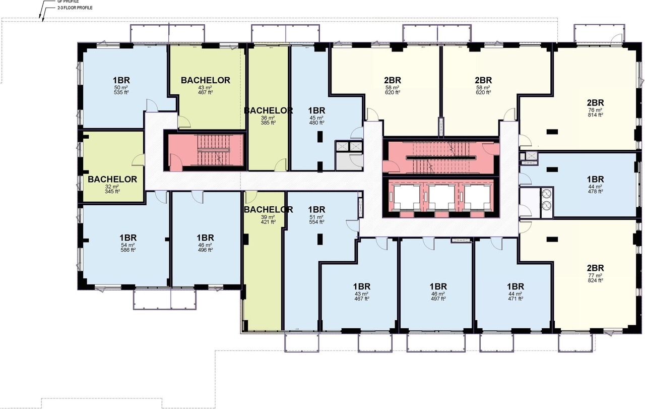 Floor plan for project from page 62 of the file '2024-10-11 - Urban Design Brief - D07-12-24-0127'