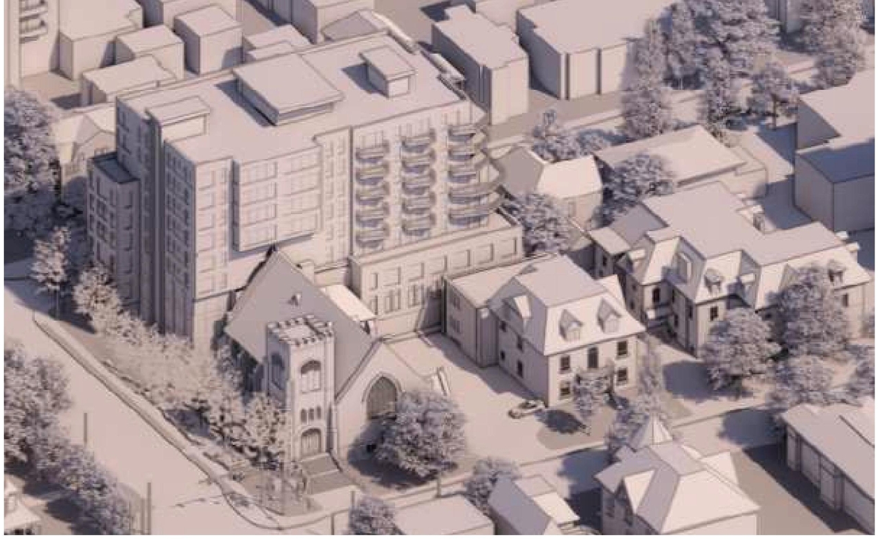Rendering of building from page 36 of the file '2024-10-22 - Design Brief - D07-12-24-0132'
