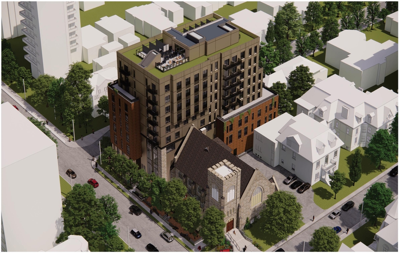 Rendering of building from page 37 of the file '2024-10-22 - Design Brief - D07-12-24-0132'