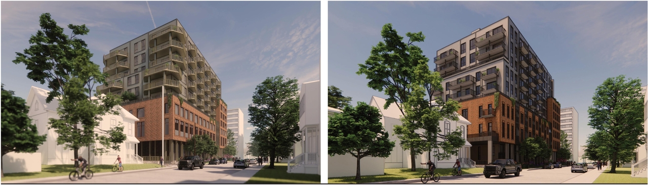 Rendering of building from page 38 of the file '2024-10-22 - Design Brief - D07-12-24-0132'