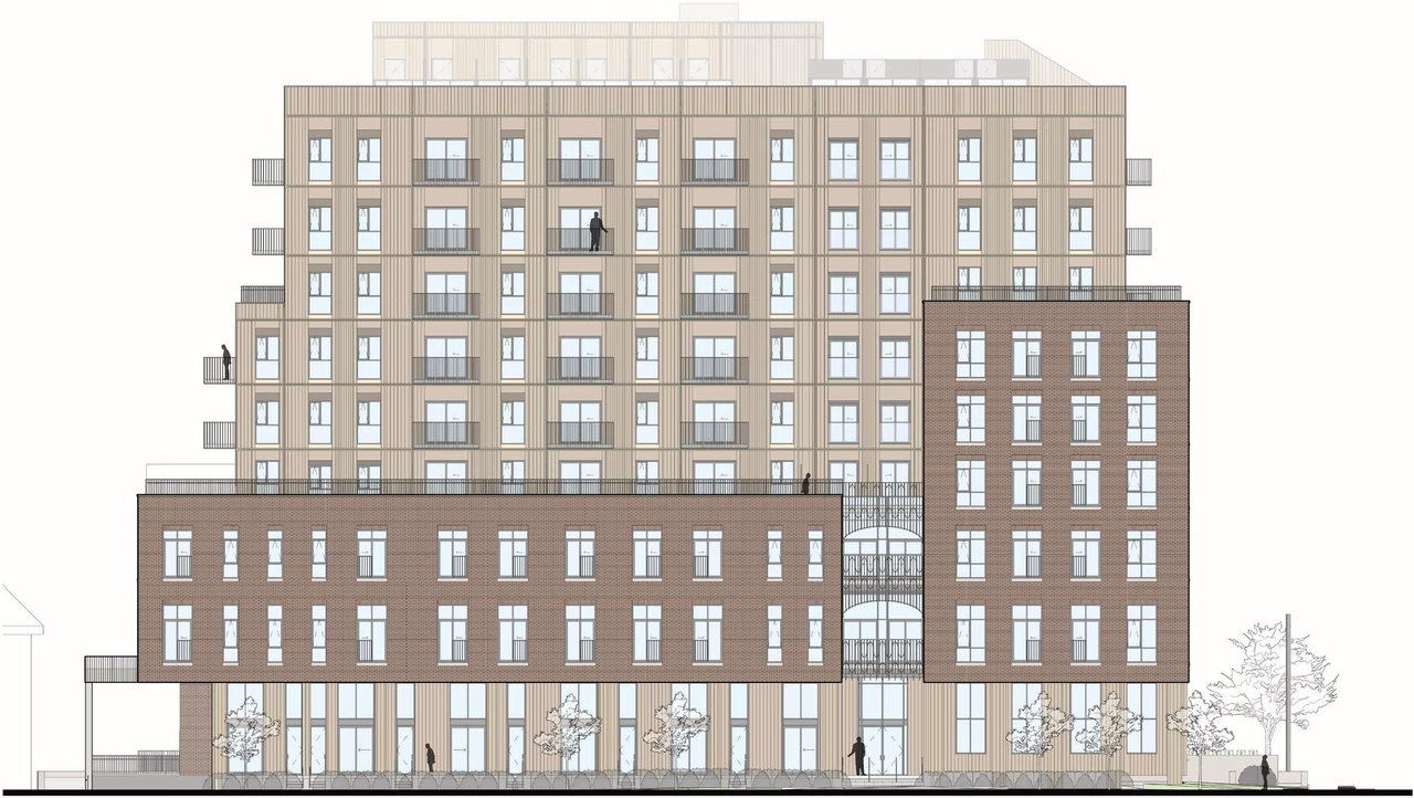 Rendering of building from page 49 of the file '2024-10-22 - Design Brief - D07-12-24-0132'