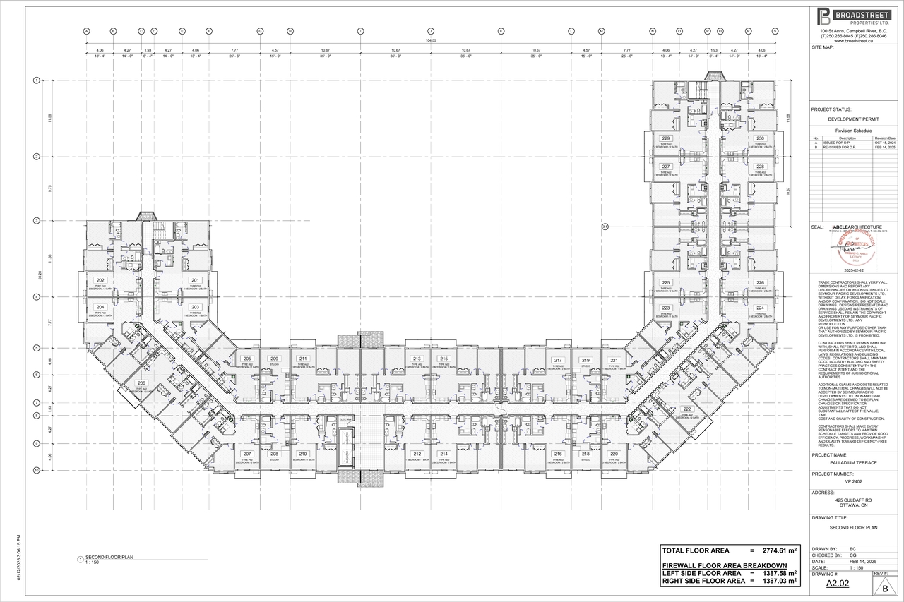 Floor plan for project from page 1 of the file '2025-03-03 - SECOND FLOOR PLAN - D07-12-24-0140'