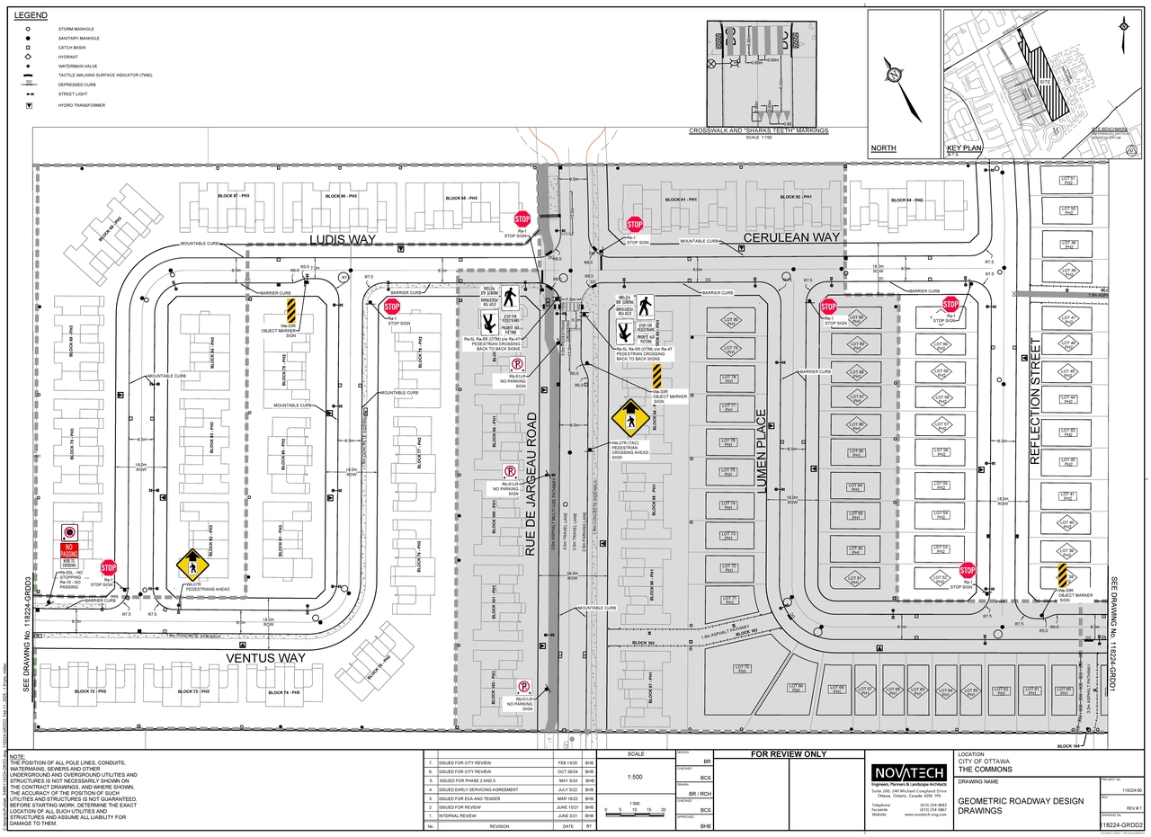 Construction site plan for project from page 2 of the file '2025-09-02 - Geometric Road Design Drawings - D07-12-24-0141'
