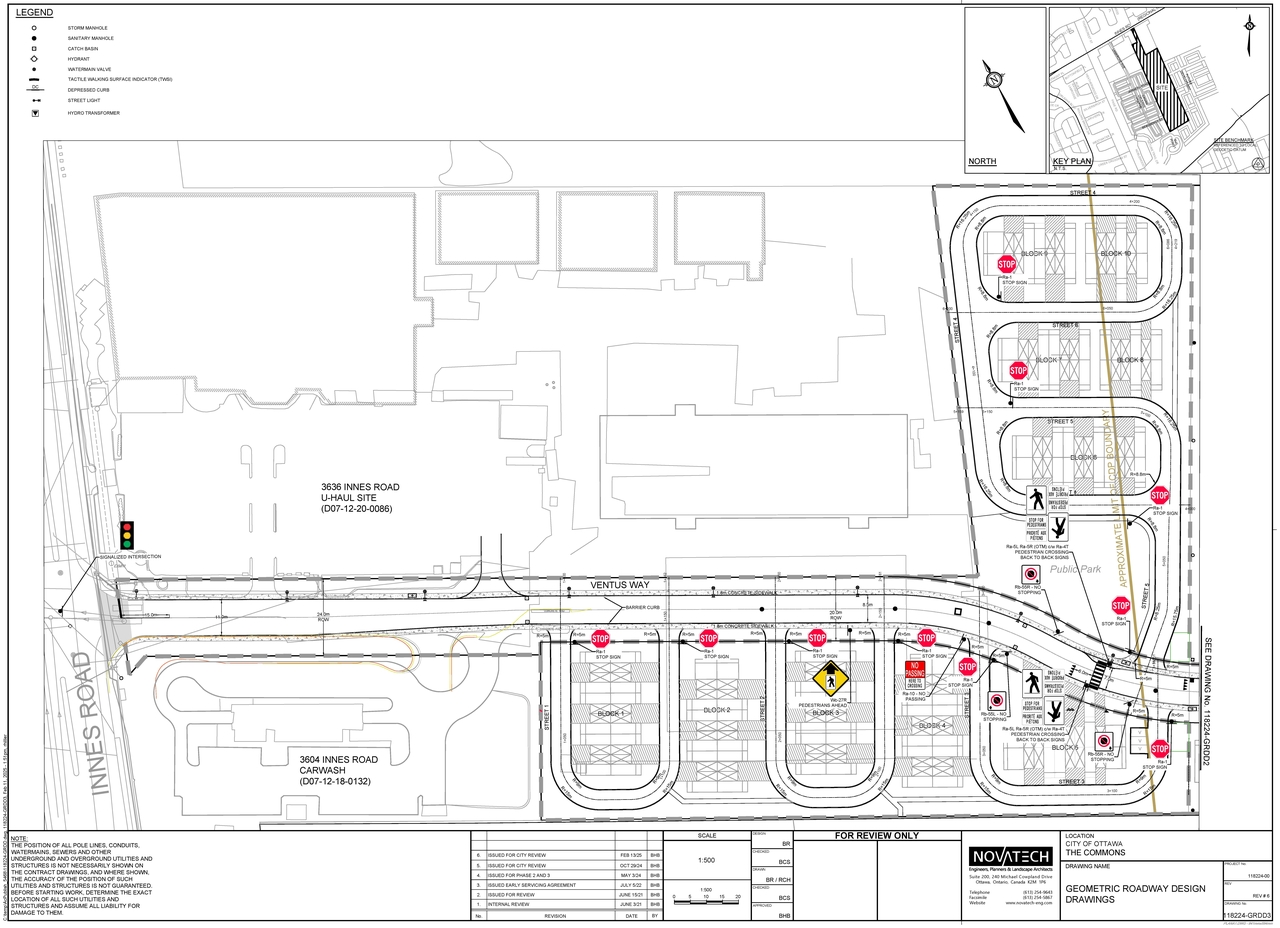 Construction site plan for project from page 3 of the file '2025-09-02 - Geometric Road Design Drawings - D07-12-24-0141'
