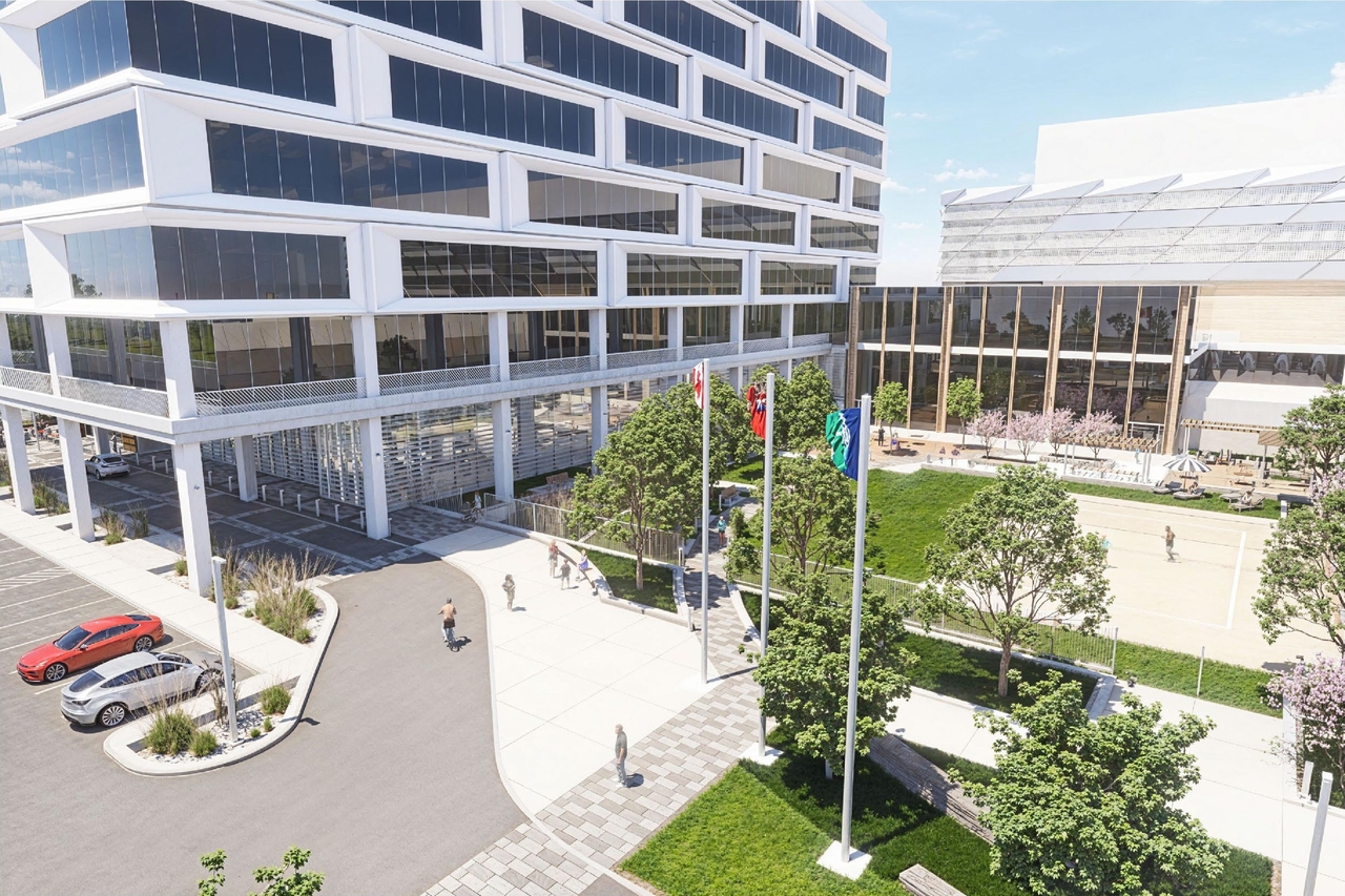 Rendering of building from page 13 of the file '2024-11-15 - Design Brief - D07-12-24-0149'