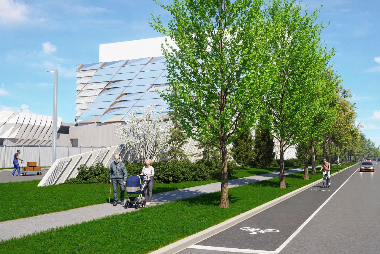 Rendering of building from page 56 of the file '2024-11-15 - Design Brief - D07-12-24-0149'