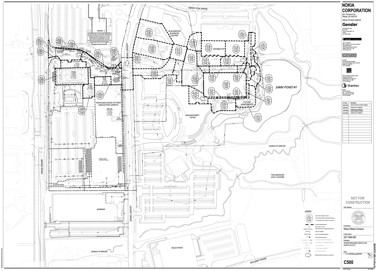 Construction site plan for project from page 56 of the file '2025-10-06 - Sanitary and Storm Truck Sewer Design Brief - D07-12-25-0149.pdf'