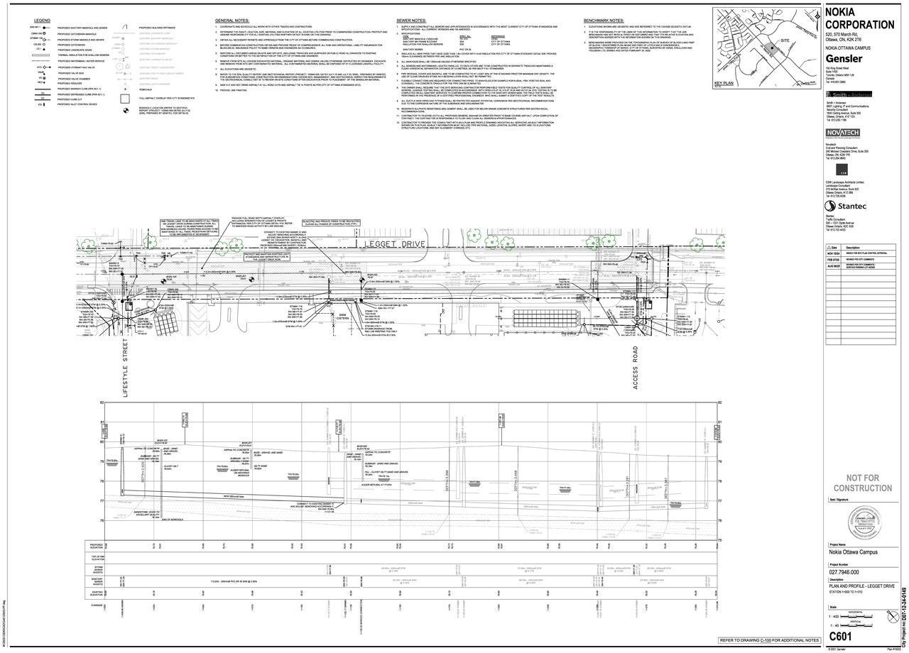 Construction site plan for project from page 58 of the file '2025-08-08 - Sanitary and Storm Trunk Sewer Design Brief - D07-12-24-0149'