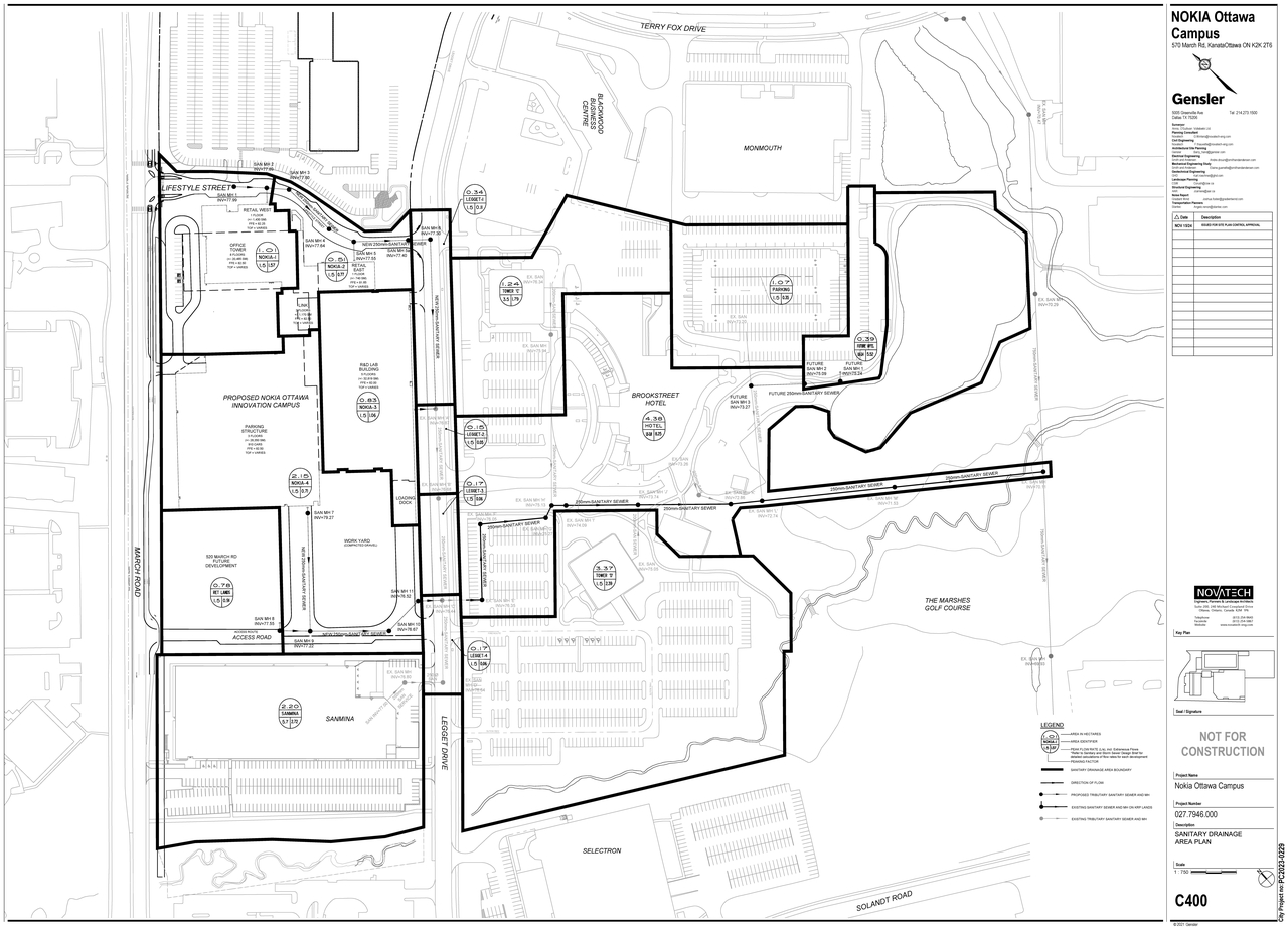 Construction site plan for project from page 53 of the file '2024-11-15 - Sanitary and Storm Trunk Sewer Design Brief - D07-12-24-0149'