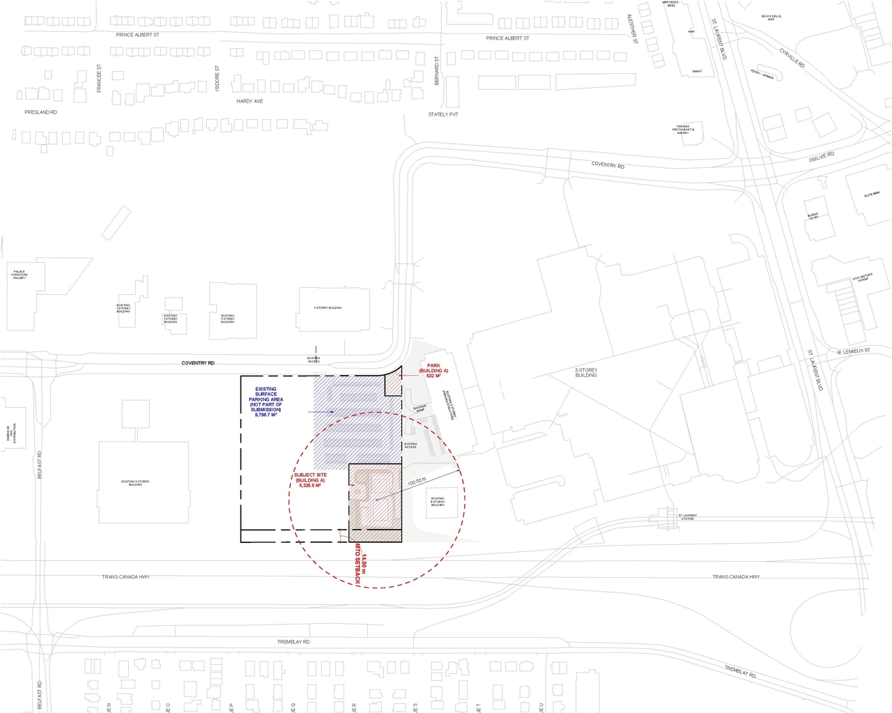 Construction site plan for project from page 38 of the file '2025-05-02 - Urban Design Review Panel Report - D07-12-24-0151'