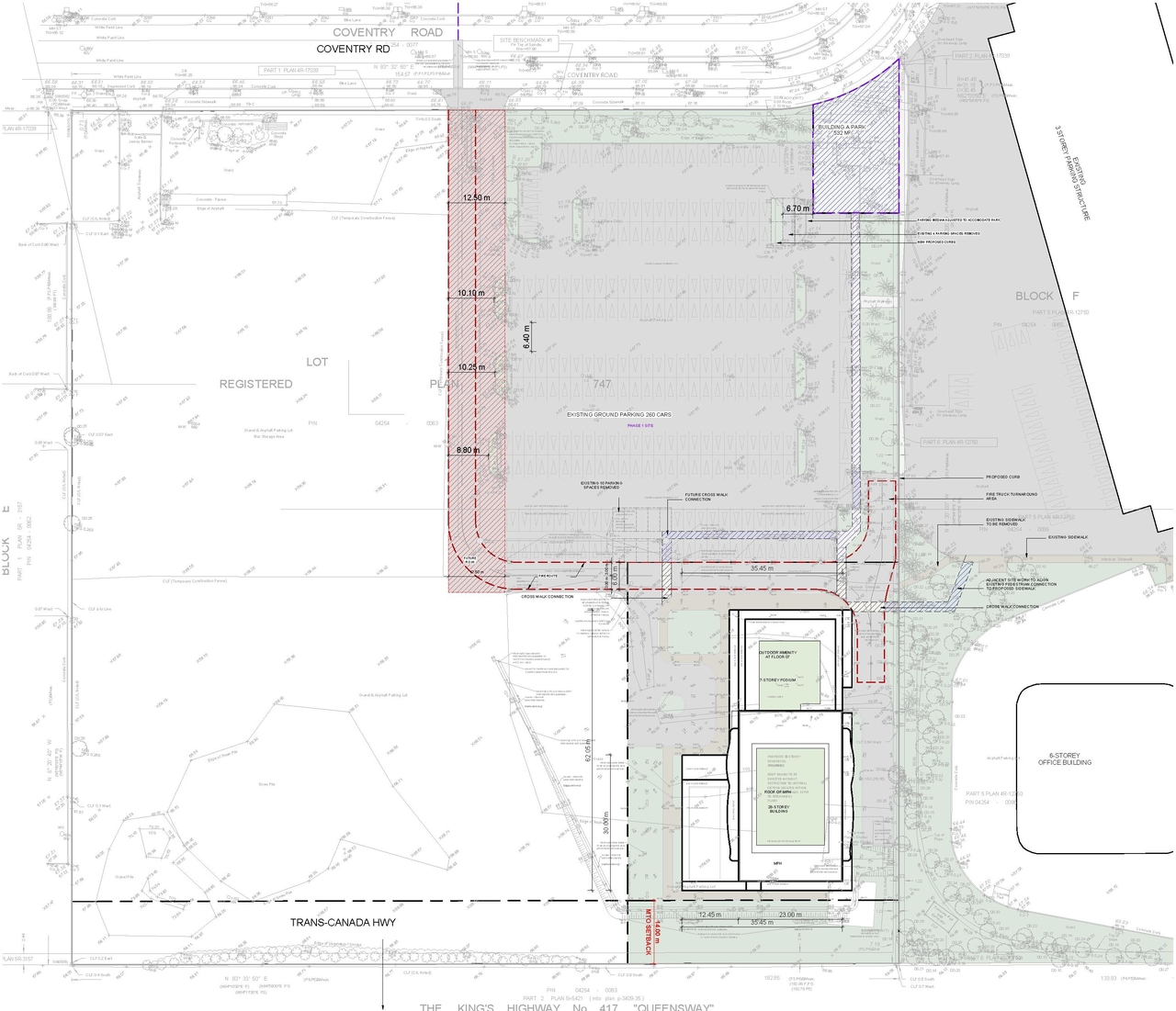 Construction site plan for project from page 39 of the file '2025-05-02 - Urban Design Review Panel Report - D07-12-24-0151'