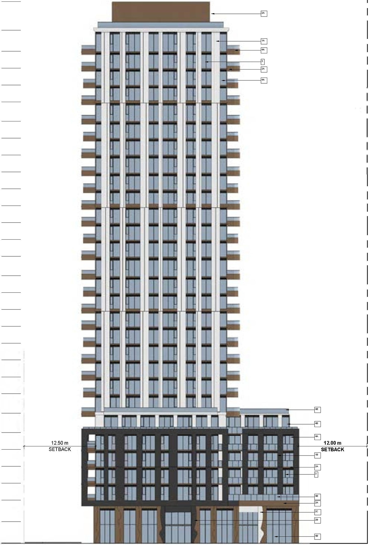 Rendering of building from page 49 of the file '2025-05-02 - Urban Design Review Panel Report - D07-12-24-0151'
