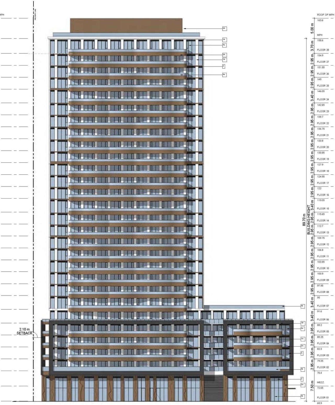Rendering of building from page 49 of the file '2025-05-02 - Urban Design Review Panel Report - D07-12-24-0151'