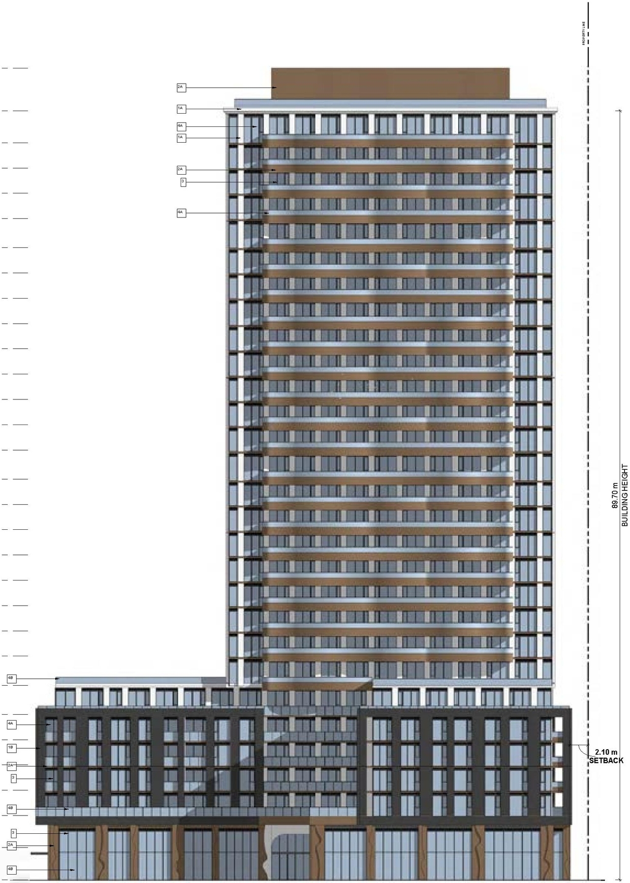 Rendering of building from page 50 of the file '2025-05-02 - Urban Design Review Panel Report - D07-12-24-0151'