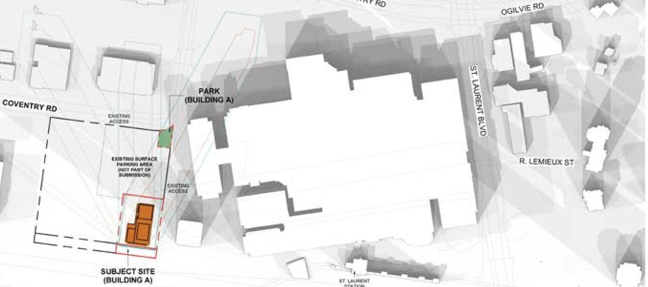 Construction site plan for project from page 62 of the file '2025-05-02 - Urban Design Review Panel Report - D07-12-24-0151'