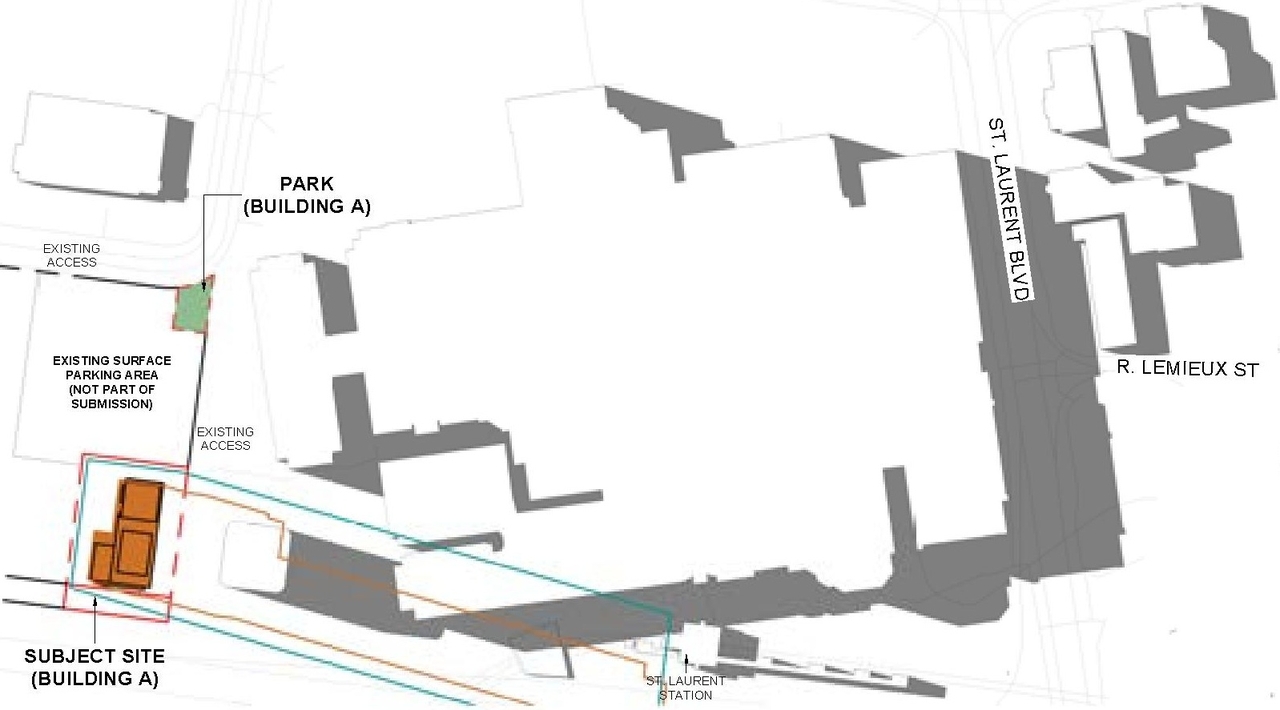 Construction site plan for project from page 68 of the file '2025-05-02 - Urban Design Review Panel Report - D07-12-24-0151'