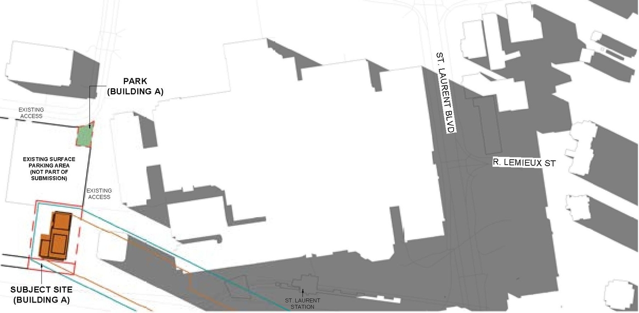 Construction site plan for project from page 69 of the file '2025-05-02 - Urban Design Review Panel Report - D07-12-24-0151'