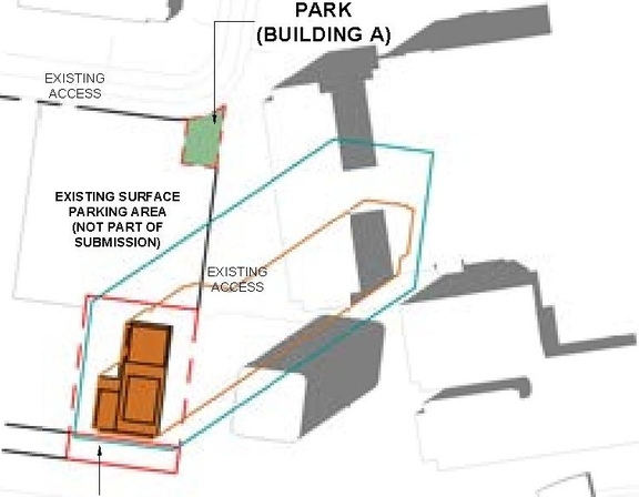 Construction site plan for project from page 74 of the file '2025-05-02 - Urban Design Review Panel Report - D07-12-24-0151'