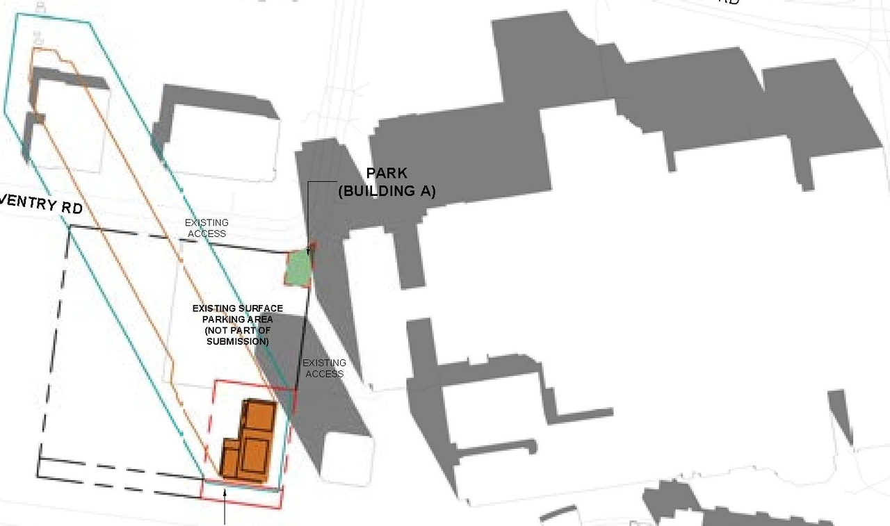 Construction site plan for project from page 77 of the file '2025-05-02 - Urban Design Review Panel Report - D07-12-24-0151'