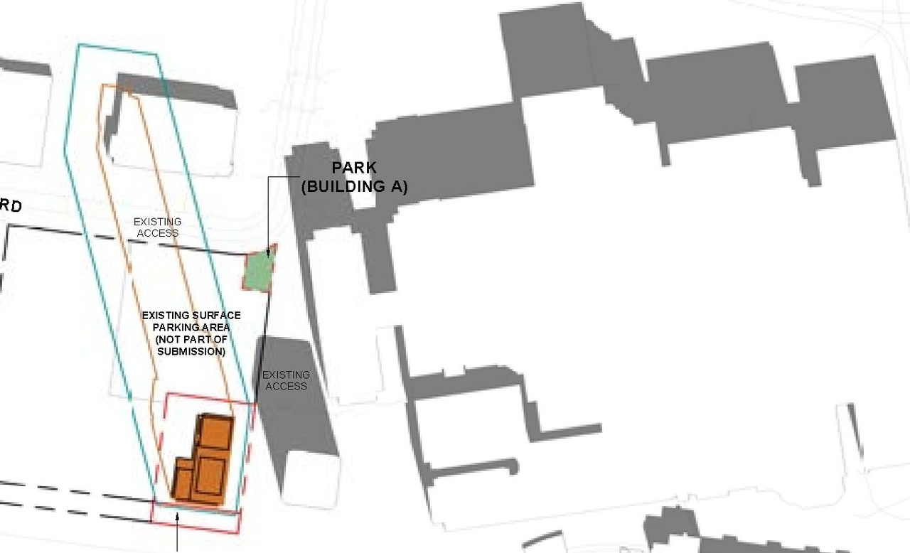 Construction site plan for project from page 77 of the file '2025-05-02 - Urban Design Review Panel Report - D07-12-24-0151'