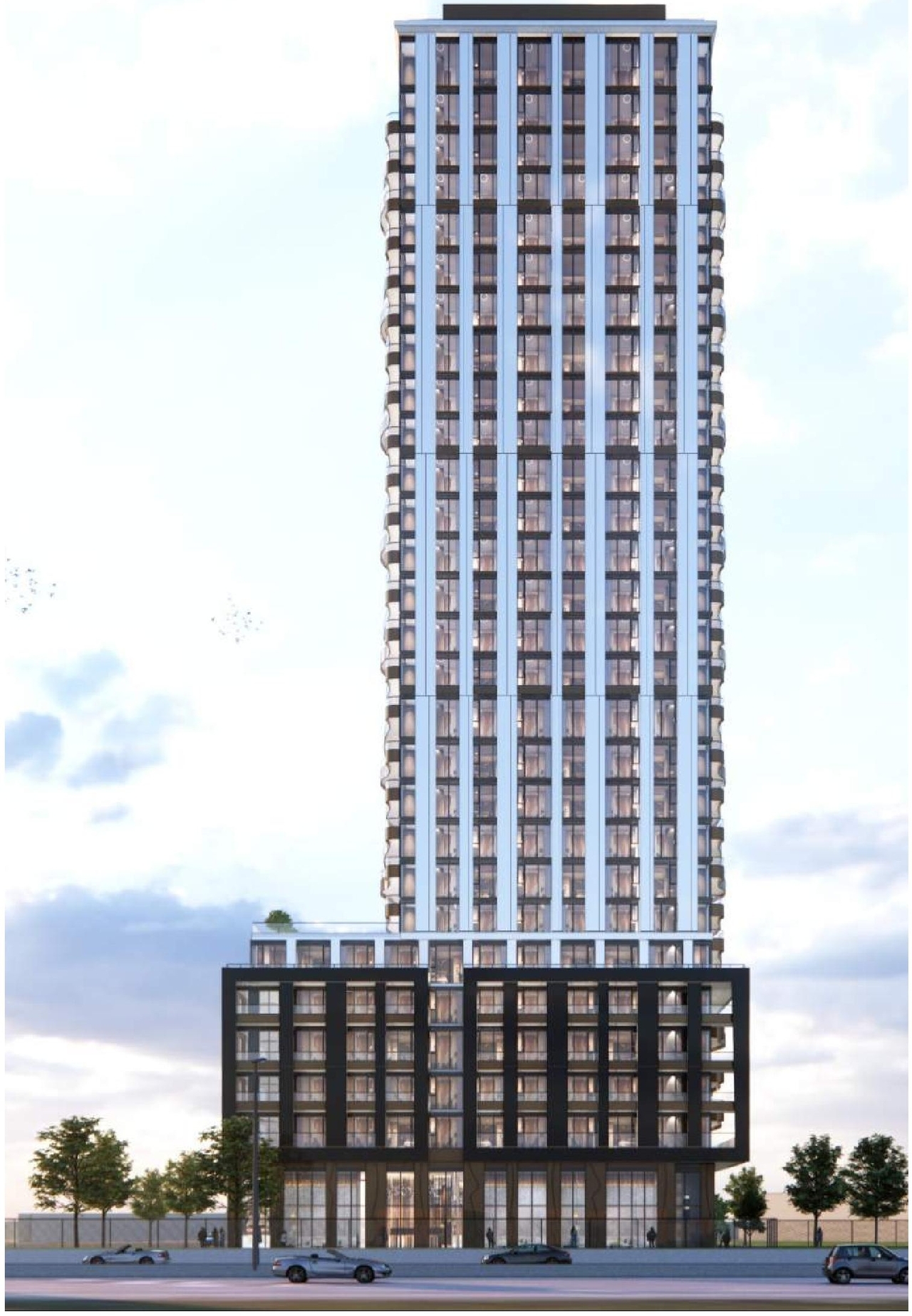 Rendering of building from page 29 of the file '2024-11-20 - Urban Design Brief - D07-12-24-0151'