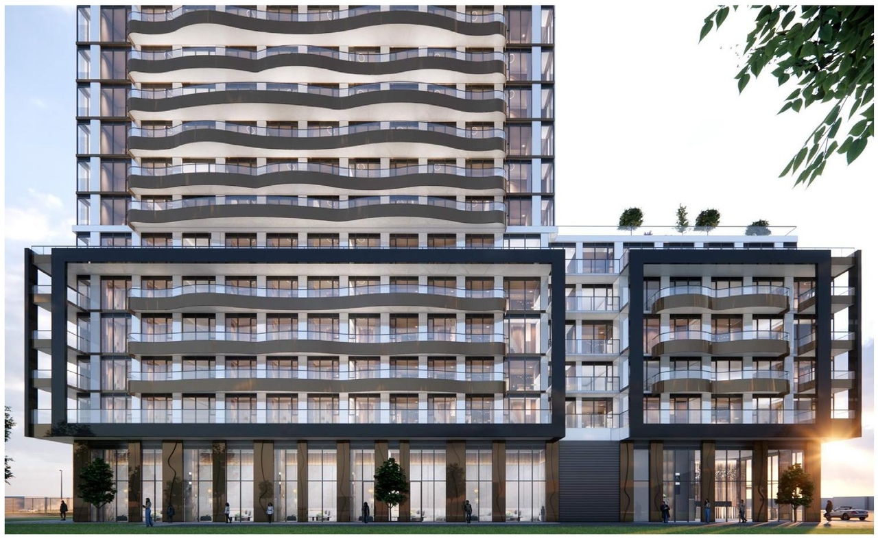 Rendering of building from page 29 of the file '2024-11-20 - Urban Design Brief - D07-12-24-0151'