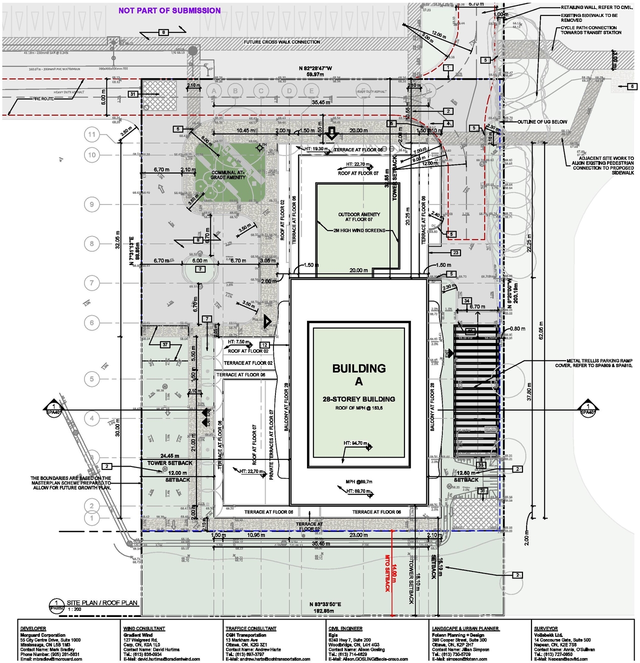 Construction site plan for project from page 34 of the file '2024-11-20 - Urban Design Brief - D07-12-24-0151'