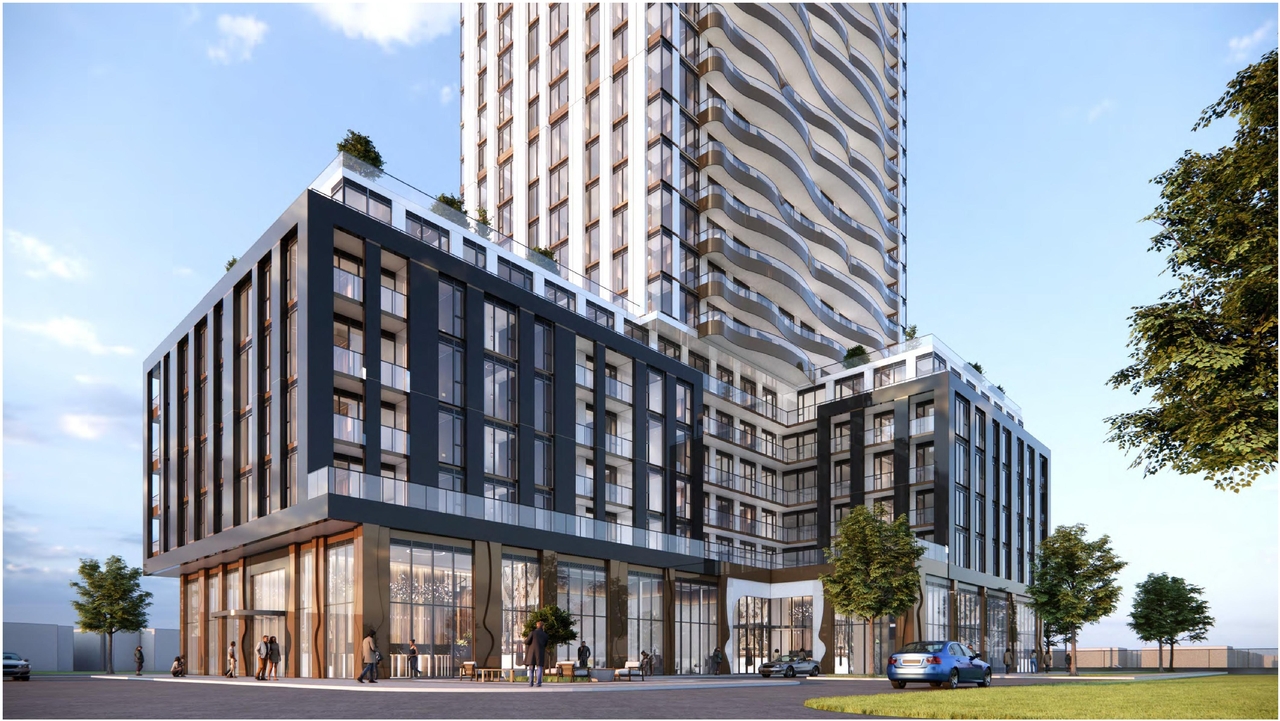 Rendering of building from page 51 of the file '2024-11-20 - Urban Design Brief - D07-12-24-0151'
