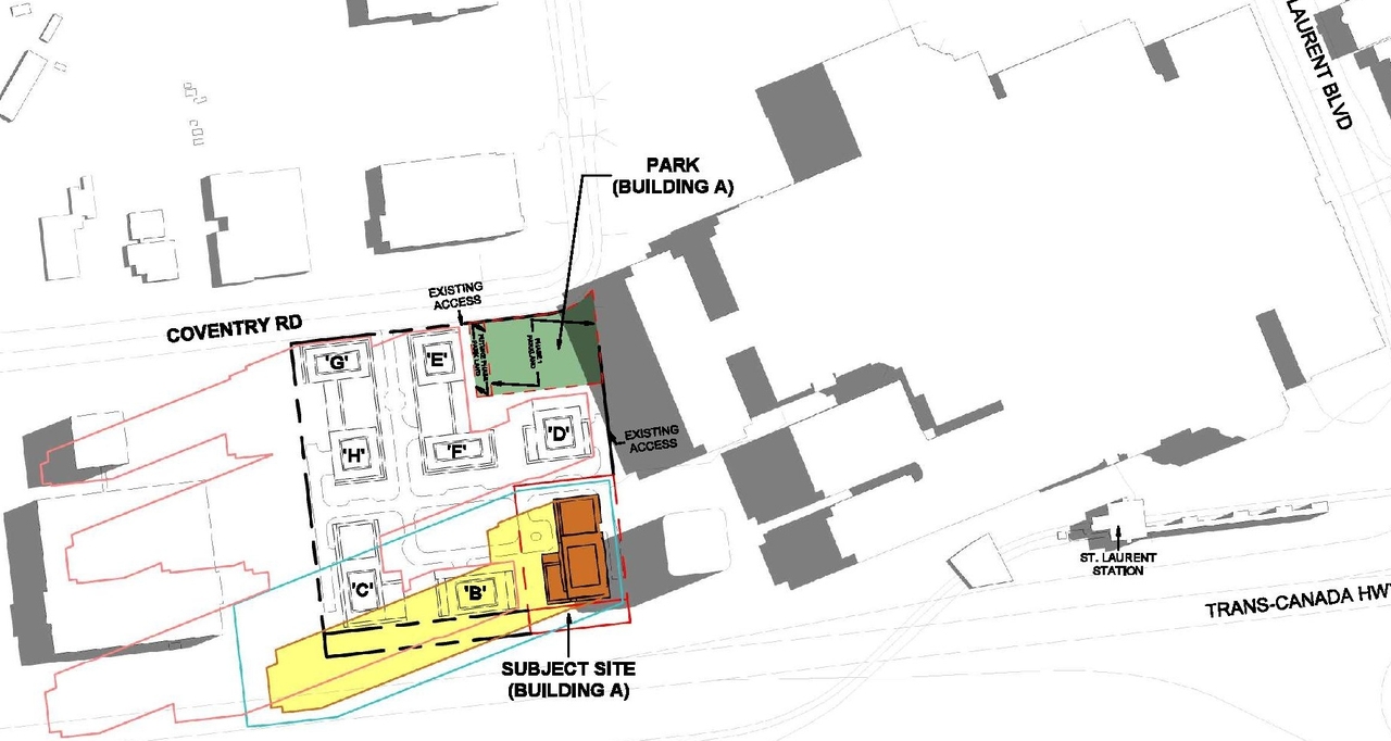 Construction site plan for project from page 57 of the file '2024-11-20 - Urban Design Brief - D07-12-24-0151'
