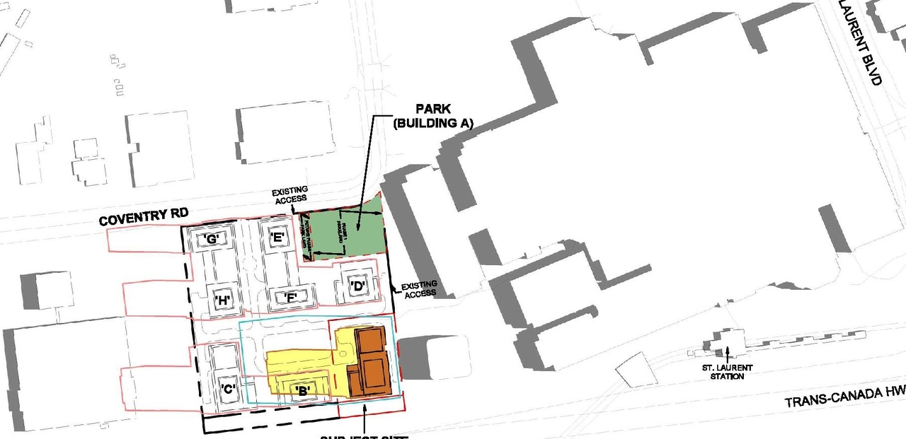Construction site plan for project from page 58 of the file '2024-11-20 - Urban Design Brief - D07-12-24-0151'
